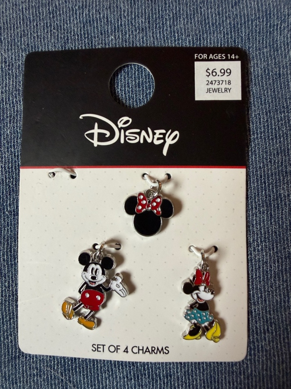 Disney Kids Minnie & Mickey Charm Set - Black, Red, Yellow, Blue